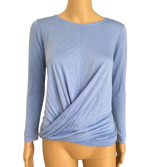 J. Crew periwinkle blue long wrap tie blouse stretch size XS NWT - Picture 1 of 7